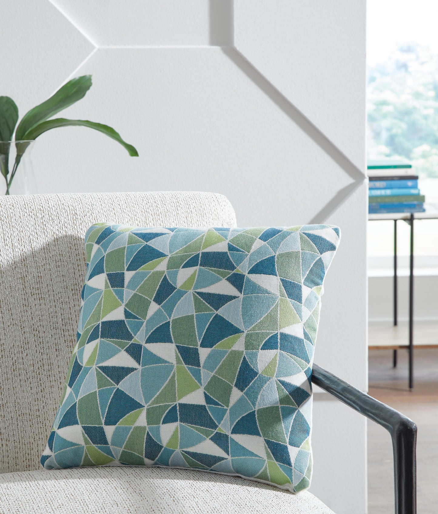 Ashley Seanow Next-Gen Nuvella Green Turquoise White Pillow