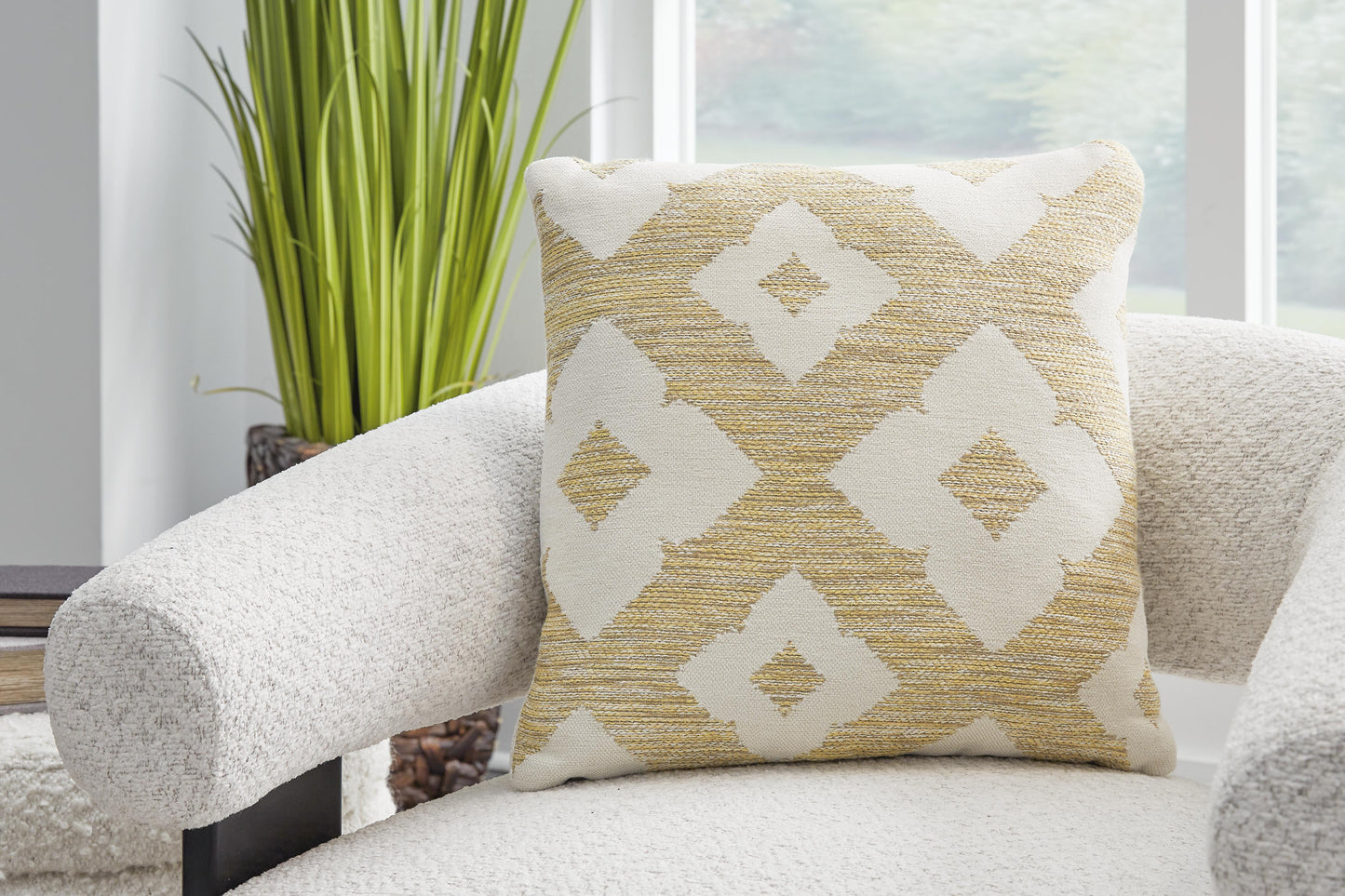 Ashley Brockner Next-Gen Nuvella Brown Yellow Pillow
