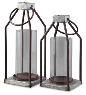 Ashley Diedrick Gray Black Lantern (Set of 2)