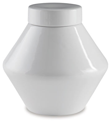 Ashley Domina White 8" H Jars (Set of 2)