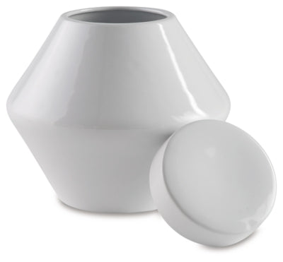 Ashley Domina White 8" H Jars (Set of 2)