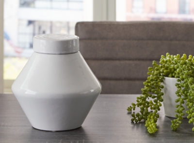Ashley Domina White 8" H Jar