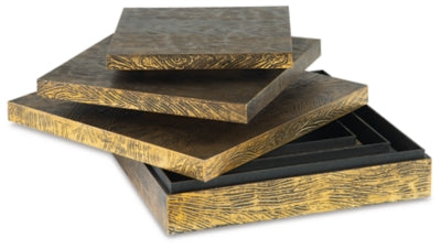 Ashley Keldy Antique Brass Finish Box (Set of 3)
