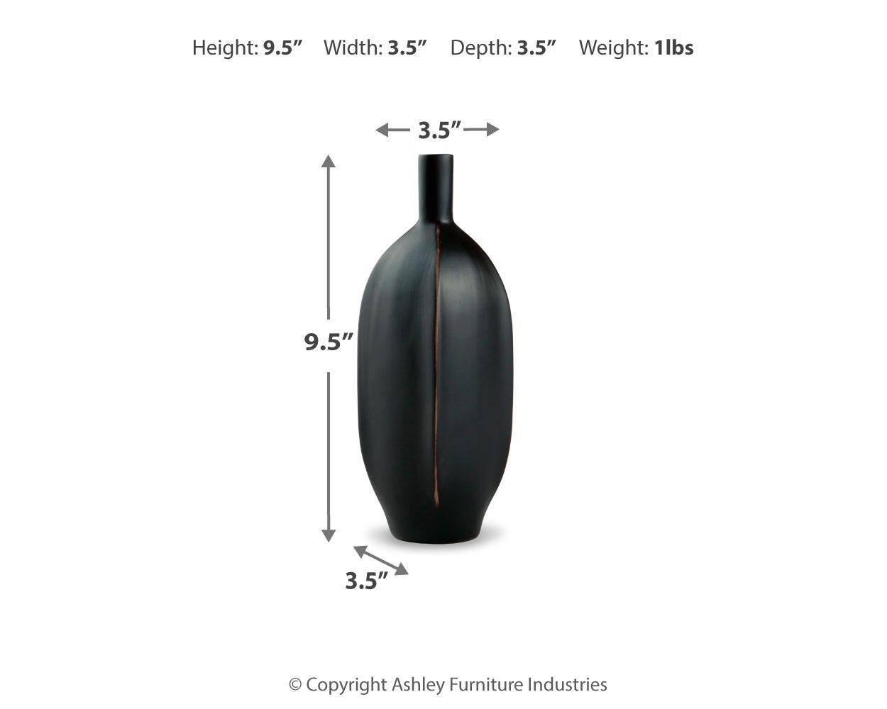 Ashley Rhaveney Black Vase (Set of 3)