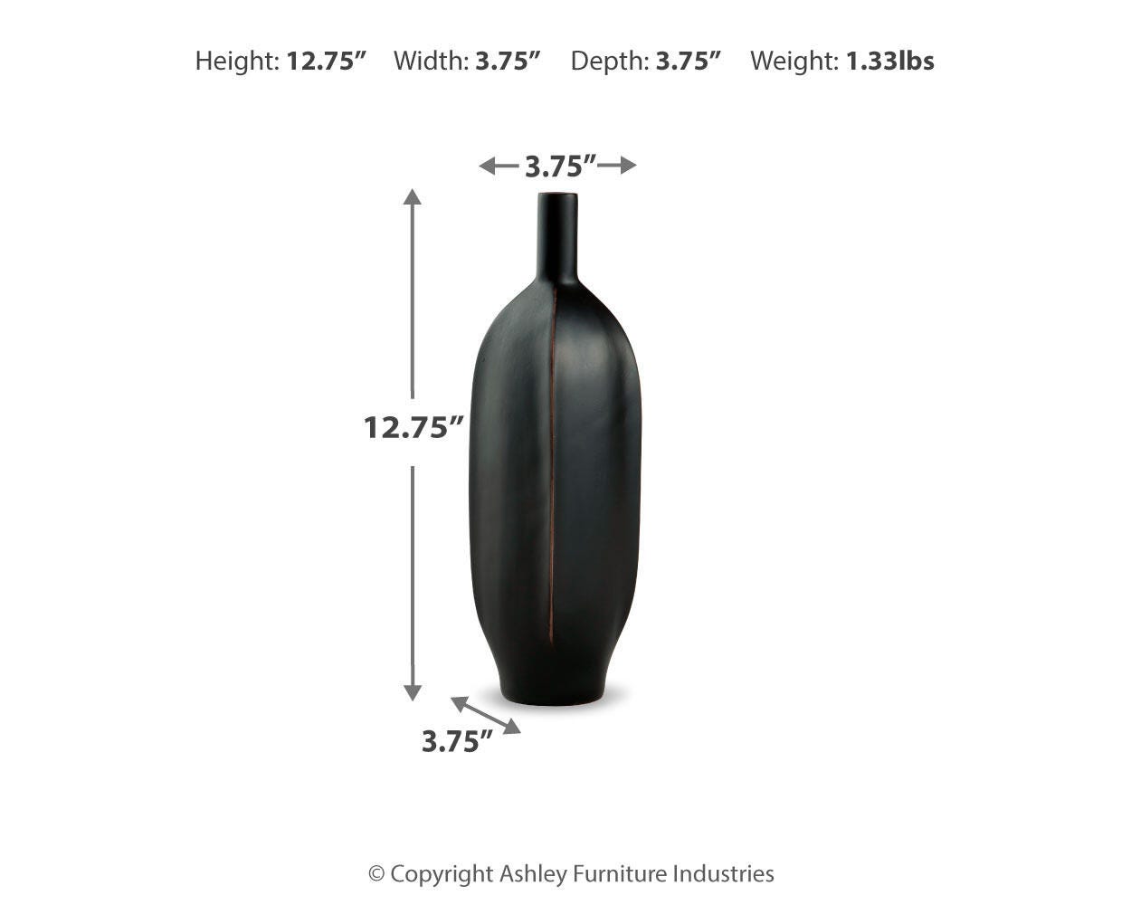 Ashley Rhaveney Black 12.6" H Vases (Set of 3)