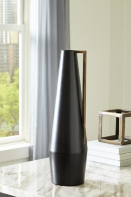 Ashley Pouderbell Black Gold Finish Vase