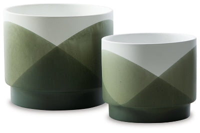 Ashley Ardenridge Green White Planter (Set of 2)