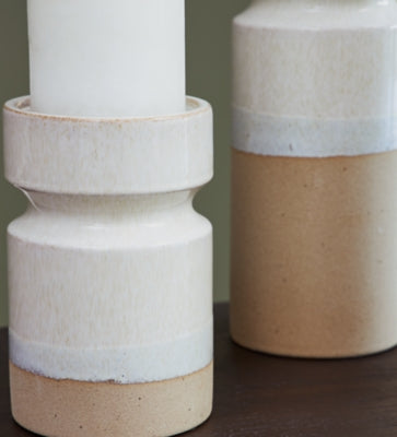 Ashley Hurston Ivory Brown Candle Holder (Set of 3)