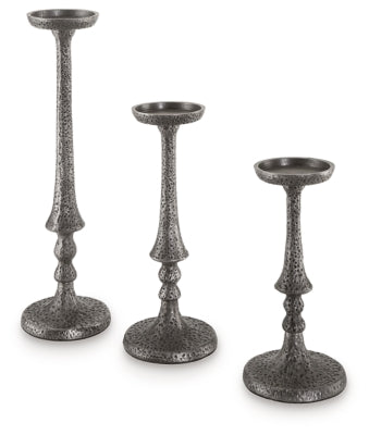 Ashley Eravell Pewter Finish Candle Holder (Set of 3)