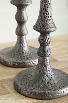 Ashley Eravell Pewter Finish Candle Holder (Set of 3)