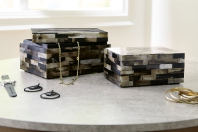 Ashley Ellford Black Brown Cream Box (Set of 2)