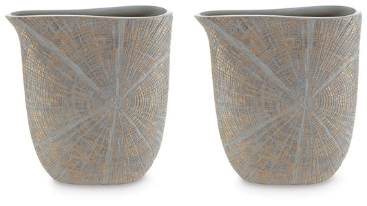Ashley Ardenley Antique Gold Finish Vase (Set of 2)