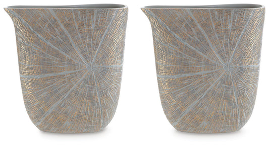Ashley Ardenley Antique Gold Finish Vase (Set of 2)