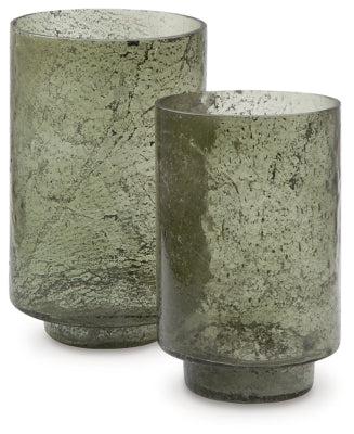 Ashley Clarkton Green Candle Holder Set (Set of 2)