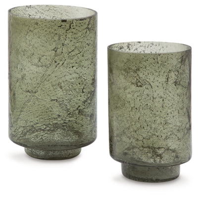 Ashley Clarkton Green Candle Holder Set (Set of 2)