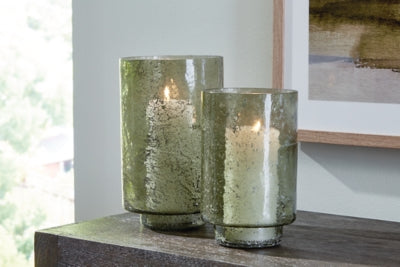 Ashley Clarkton Green Candle Holder Set (Set of 2)