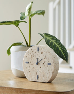 Ashley Donfordson Beige Table Clock (Set of 2)
