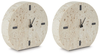 Ashley Donfordson Beige Table Clock (Set of 2)