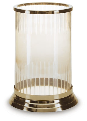 Ashley Aavinson Amber Gold Finish Candle Holder