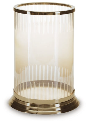 Ashley Aavinson Amber Gold Finish Candle Holder