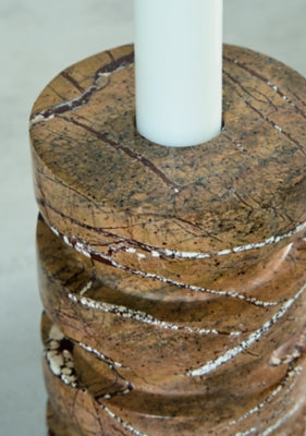 Ashley Emsleyfield Tan Candle Holder Set (Set of 2)