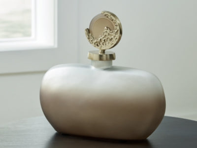 Ashley Acario Taupe Gold Finish Jar