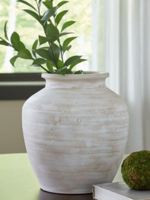 Ashley Meadie Distressed White Vase