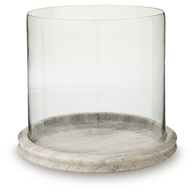 Ashley Saskia Clear Beige Candle Holder