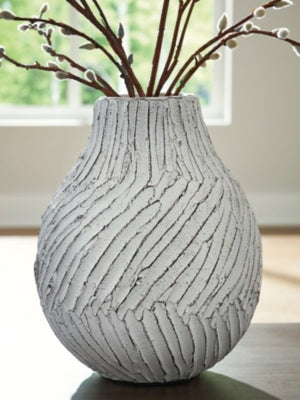 Ashley Shelvie Distressed White Vase