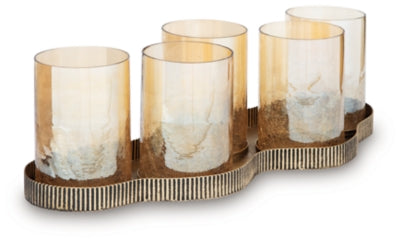 Ashley Evereton Antique Gold Finish Candle Holder