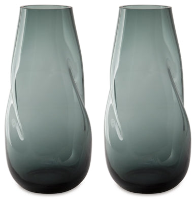 Ashley Beamund Teal Blue 13" H Vase (Set of 2)