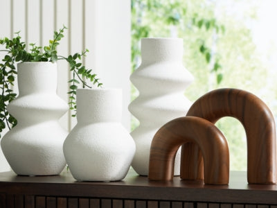 Ashley Carterworth White Brown Accessory Set (Set of 5)