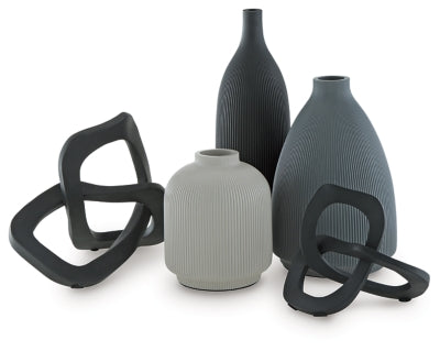 Ashley Leithick Black Tan Gray Accessory Set (Set of 5)