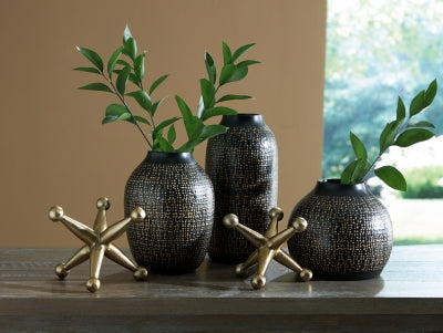 Ashley Vinburn Black Gold Finish Accessory Set (Set of 5)
