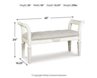 Ashley Realyn Antique White Accent Bench