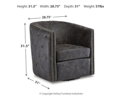 Ashley Brentlow Distressed Black Swivel Accent Chair