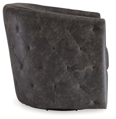 Ashley Brentlow Distressed Black Swivel Accent Chair
