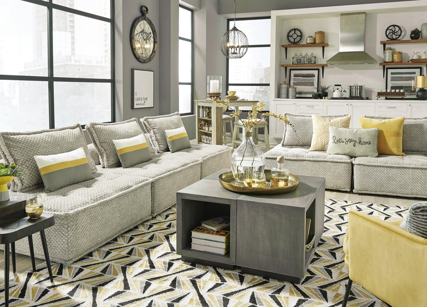 Ashley Bales Taupe 3-Piece Modular Seating