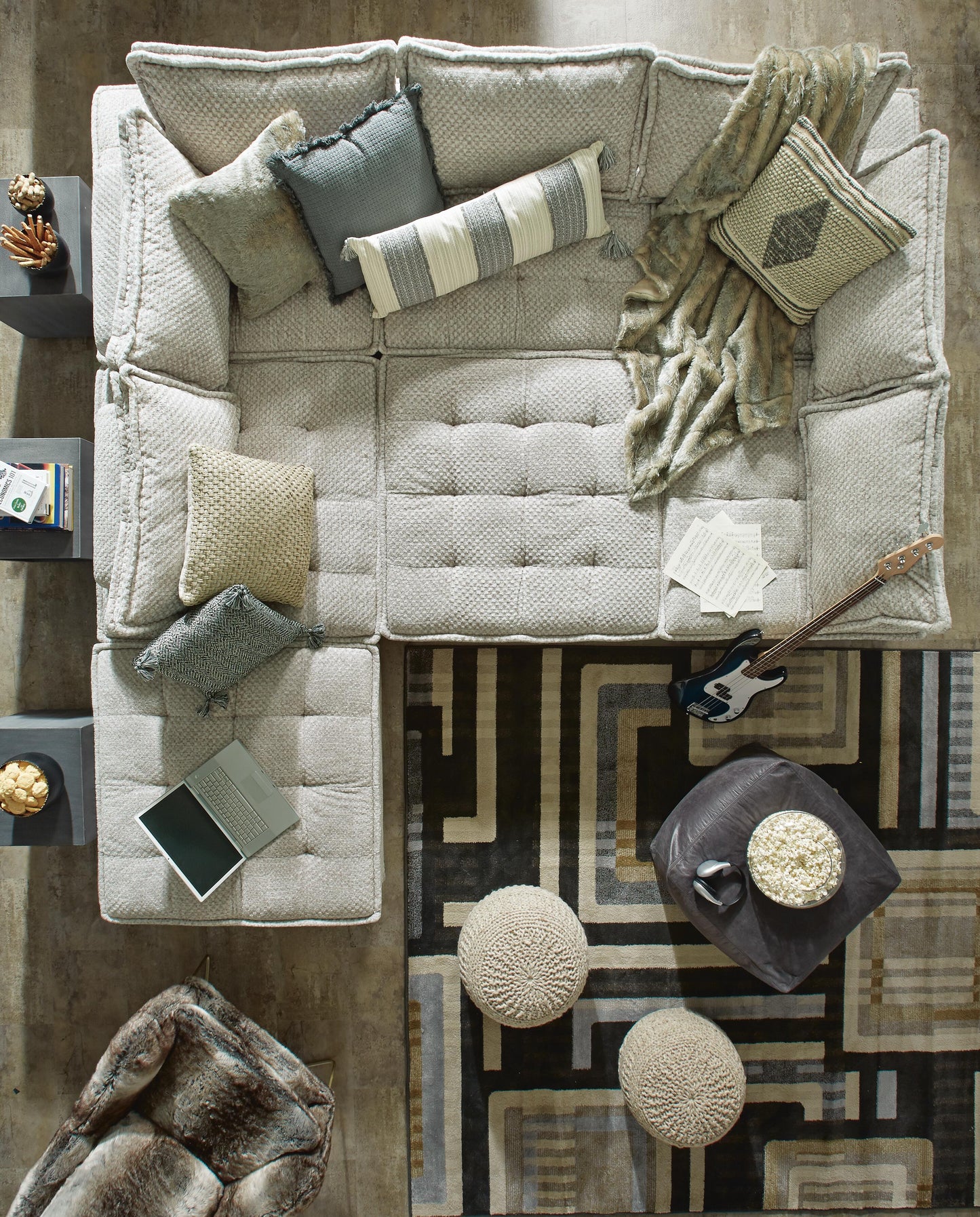 Ashley Bales Taupe 7-Piece Modular Seating