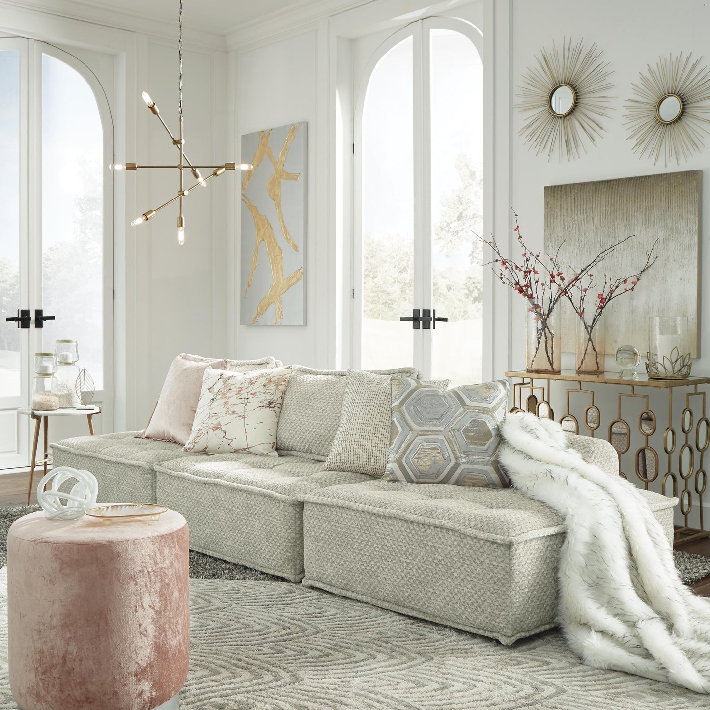 Ashley Bales Taupe 3-Piece Modular Seating