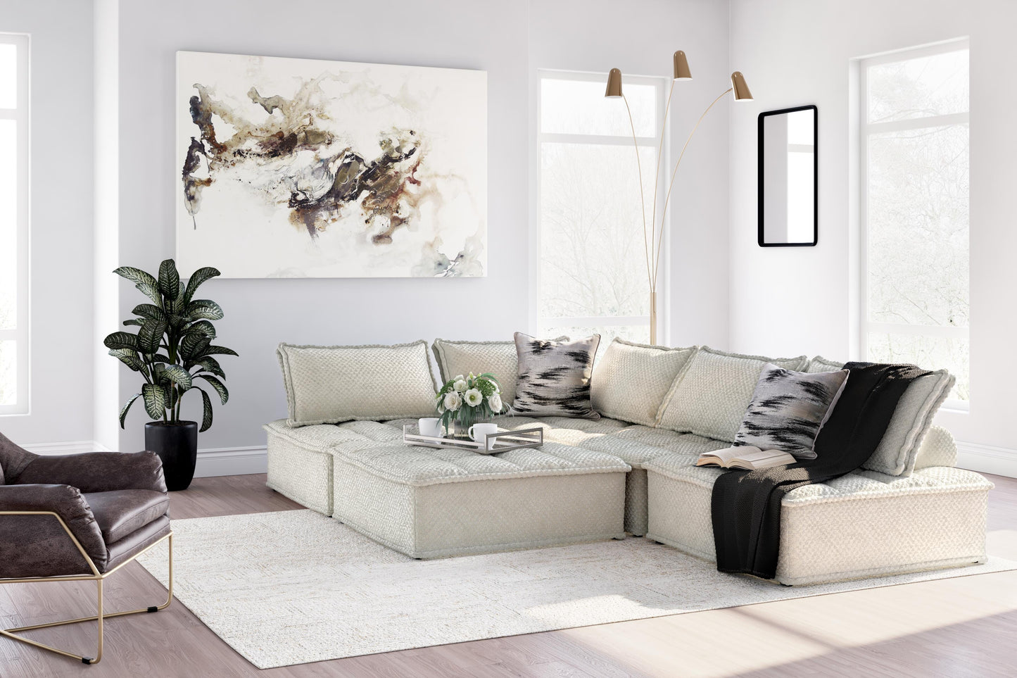 Ashley Bales Taupe 5-Piece Modular Seating