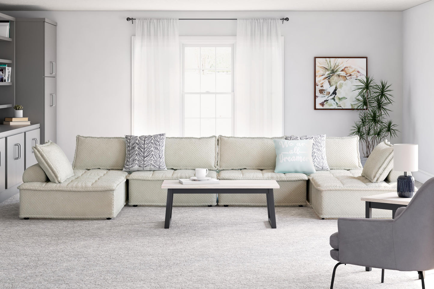 Ashley Bales Taupe 6-Piece Modular Seating