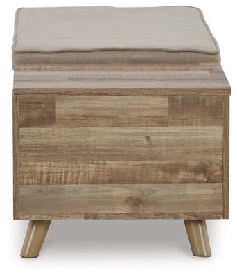Ashley Gerdanet Beige Brown Hidden Storage Bench