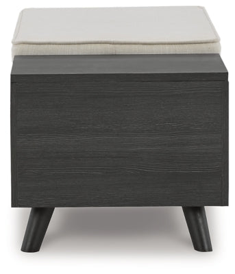 Ashley Yarlow Linen Gray Hidden Storage Bench