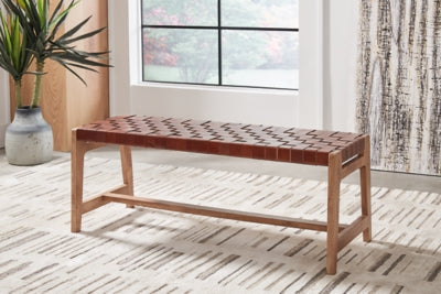Ashley Lemmund Natural Brown Accent Bench