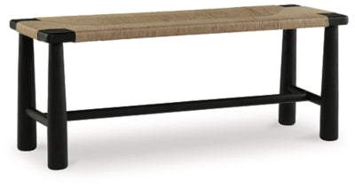 Ashley Acerman Black Natural Accent Bench
