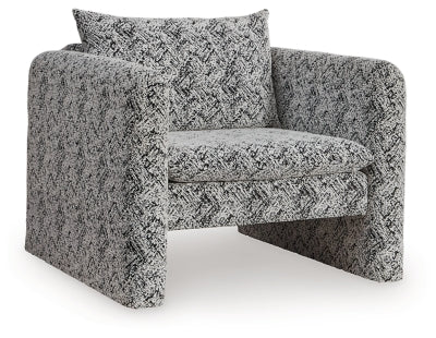 Ashley Kenbell Black White Accent Chair