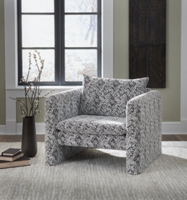 Ashley Kenbell Black White Accent Chair