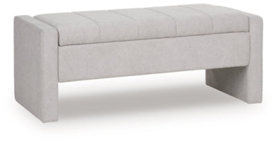 Ashley Akselman Gray Storage Bench