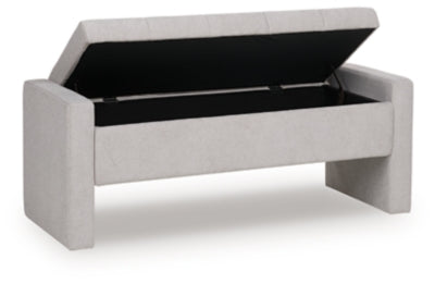 Ashley Akselman Gray Storage Bench